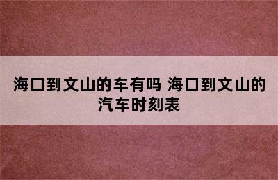 海口到文山的车有吗 海口到文山的汽车时刻表